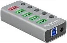 Thumbnail - DeLOCK Externer USB 3.2 Gen 1 Hub mit 4 Ports und USB-A + 1 Schnellladeport