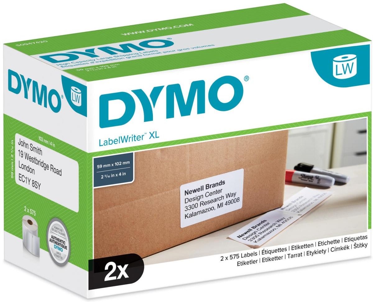 Thumbnail - DYMO® Original Etikett für LabelWriter™, Namensschild - weiss - permanent, 2 x 575 Etiketten, für LW 4XL & 5XL