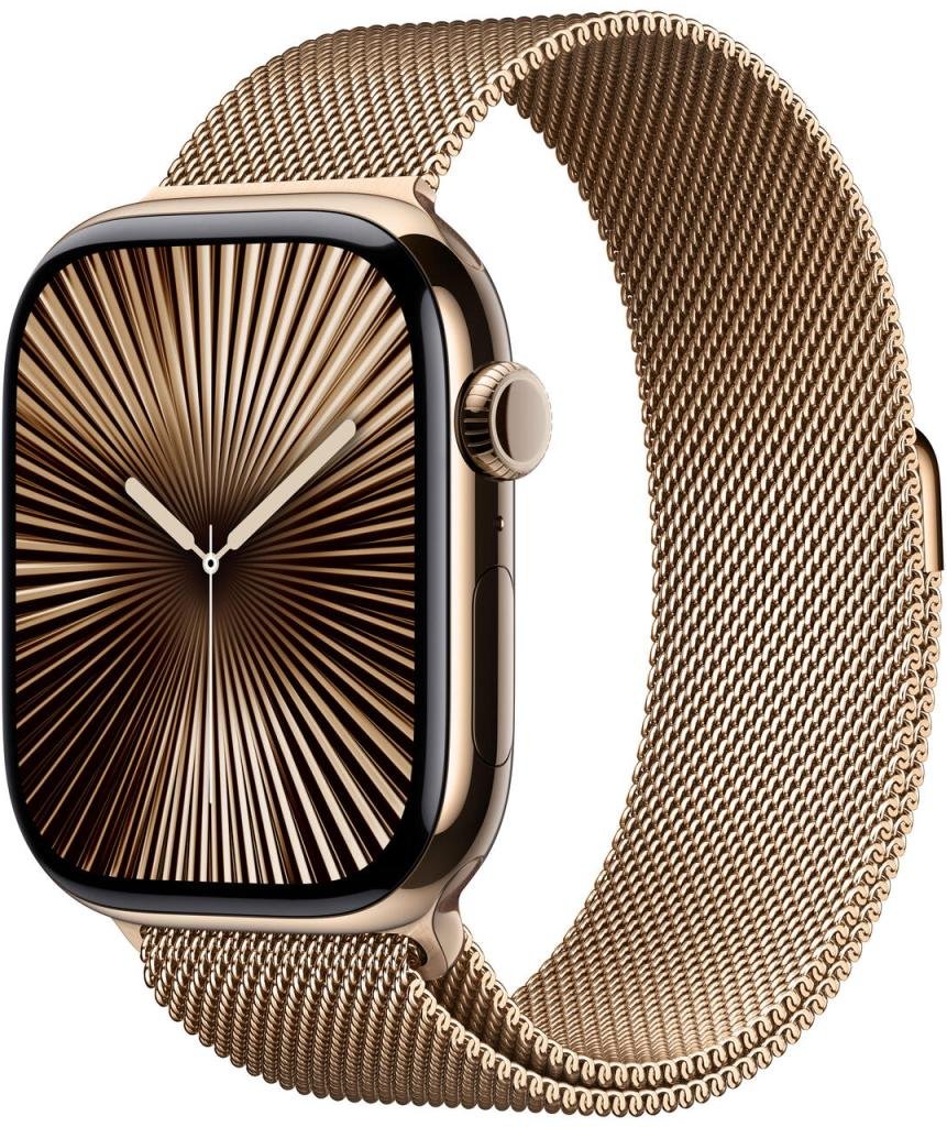 0 Apple Watch Series 10 Titan Gold (GPS + Cellular) 46mm (Milanaise Armband gold) M/L