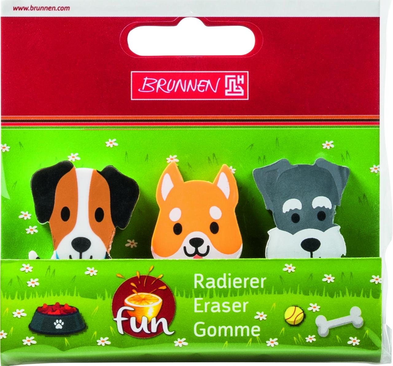 BRUNNEN Radiergummis beige, grau, weiß/braun