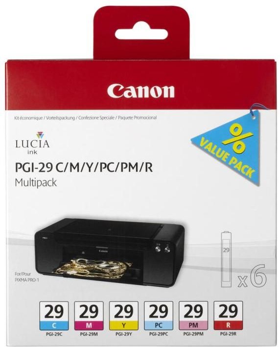 Canon Original PGI-29 Druckerpatronen 6er-Multipack - C/M/PC/PM/Y/R