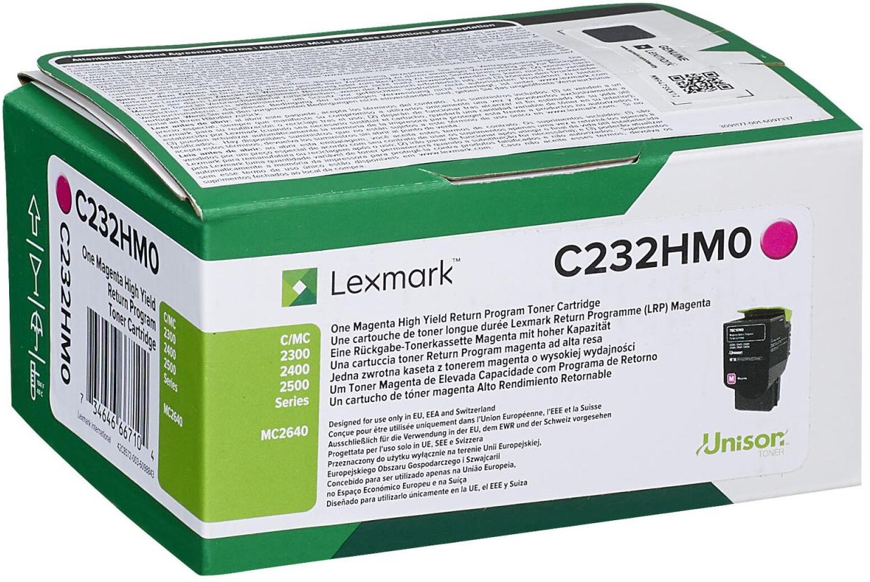 Lexmark Original Toner - magenta (C232HM0) für C2325dw, C2425dw, C2535dw, MC2325adw, MC2425adw, MC2535adwe