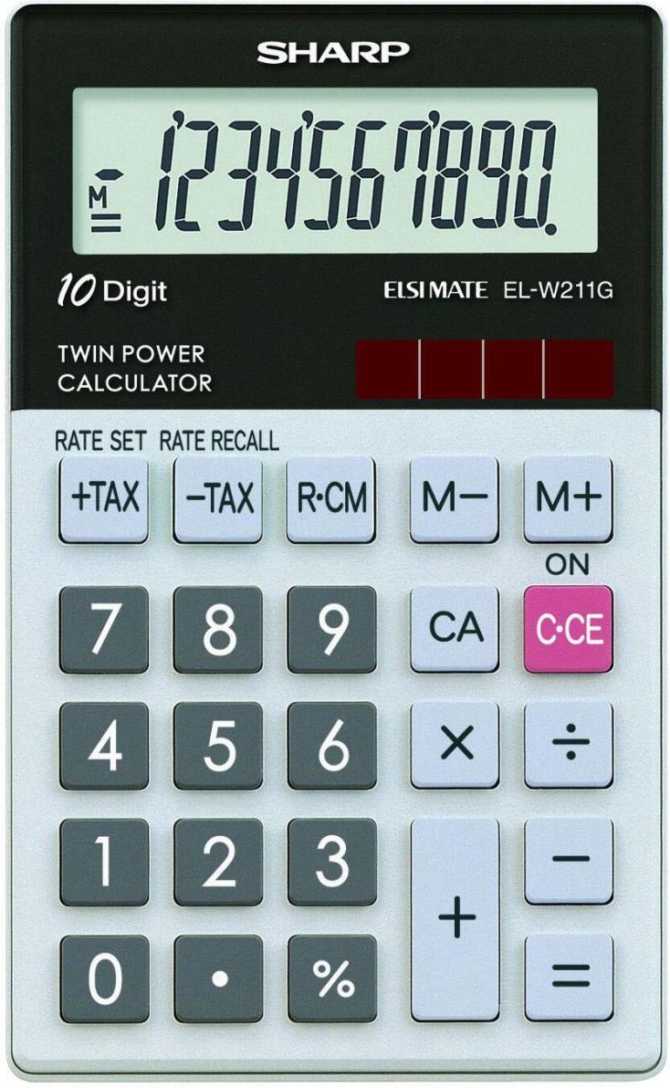 Sharp Taschenrechner EL-W211GGY schwarz/grau