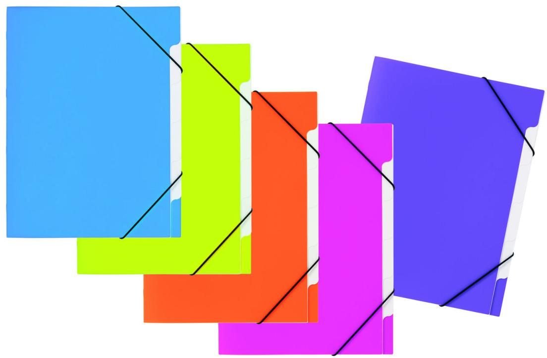 Thumbnail - PAGNA Ordnungsmappe DIN A4 5-Fach 1x hellblau, hellgrün, orange, pink, lila