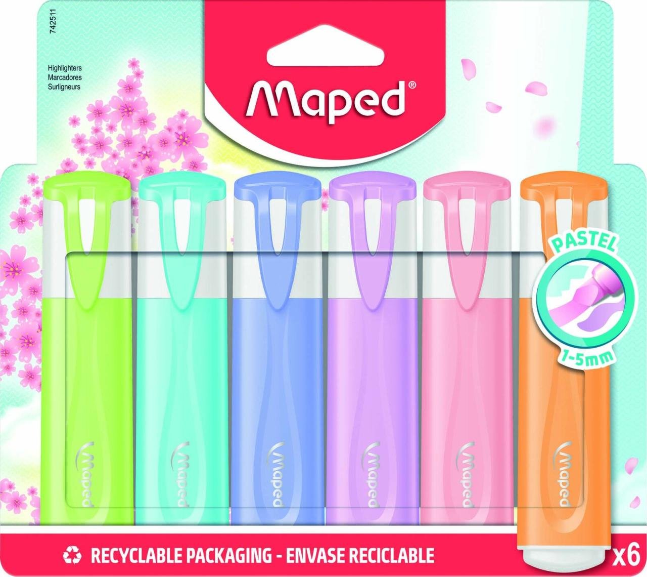 Thumbnail - maped Fluo Peps pastell Textmarker Mehrfarbig