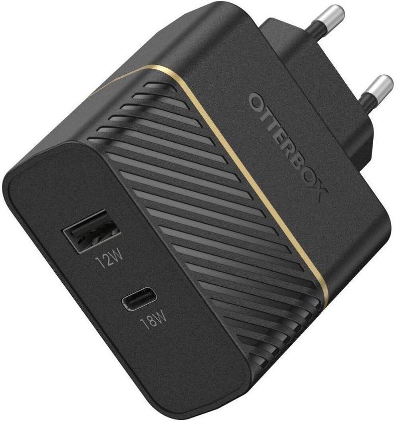 Thumbnail - OtterBox 30 Watt Schnellladegerät mit USB-A und USB-C (Schwarz)