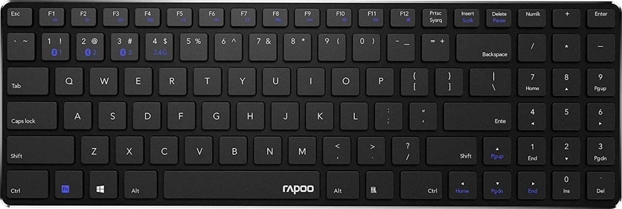 Rapoo E9100M Multi-mode Wireless Tastatur - Schwarz