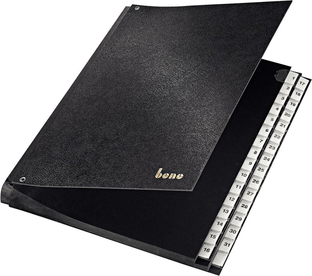 bene Pultordner DIN A4 32 Taben schwarz