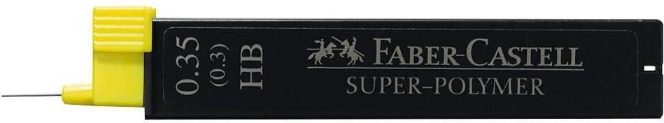 FABER-CASTELL SUPER-POLYMER Bleistiftminen schwarz HB 0,35 mm - 12 Stück
