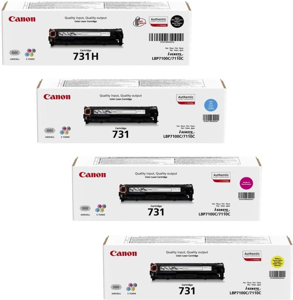 Canon Original Toner 731H-Serie 4er-Set schwarz, cyan, magenta, gelb hohe Kapazität (OP6273B002)