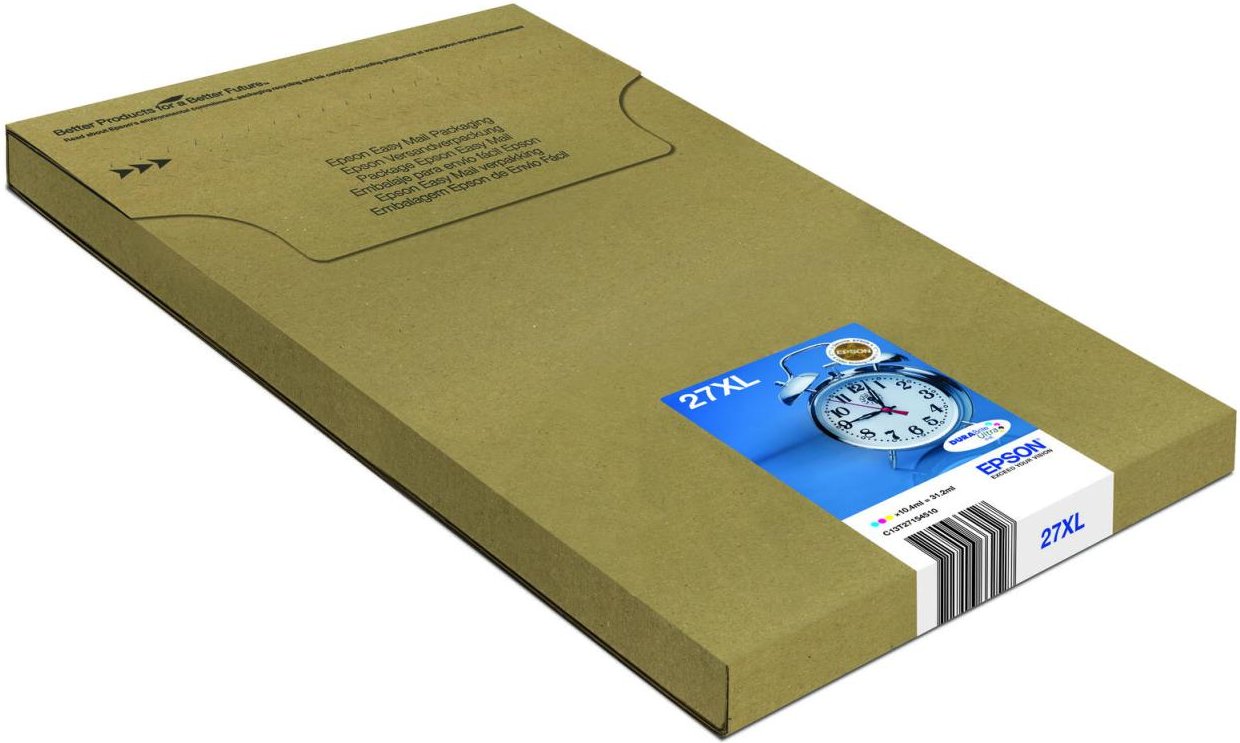 Epson Original Easy Mail Packing 27XL Wecker Druckerpatrone Multipack C/M/Y (C13T27154510)