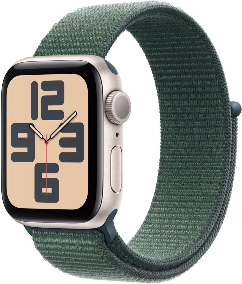 Apple Watch SE (GPS) 40mm Aluminiumgehäuse polarstern, Sport Loop Armband seegrün