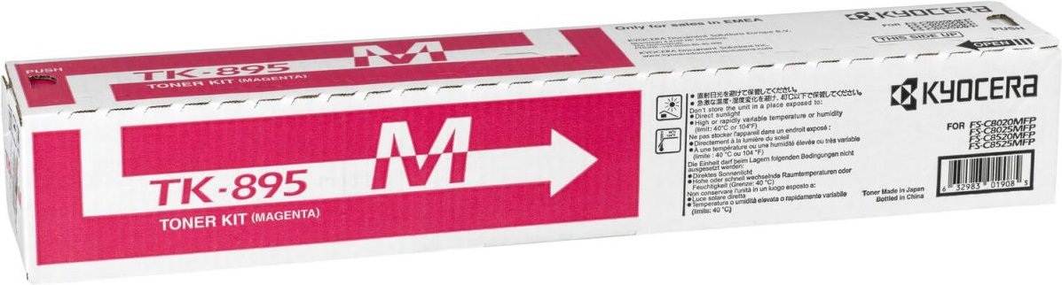Kyocera Original TK-895M Toner magenta 6.000 Seiten (1T02K0BNL0) für FS-C8020MFP, C8025MFP, C8520MFP, C8525MFP