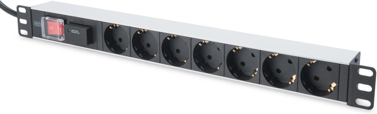 DIGITUS 1HE Aluminium Steckdosenleiste 7-fach