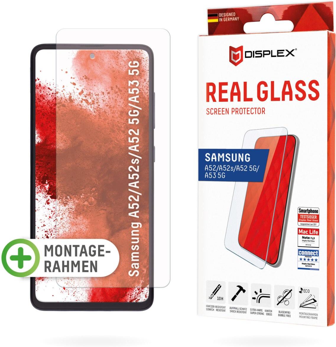 DISPLEX Panzerglas Displayschutz für Samsung Galaxy A52/ A52S/ A52 5G/ A53 5G (Bulk)