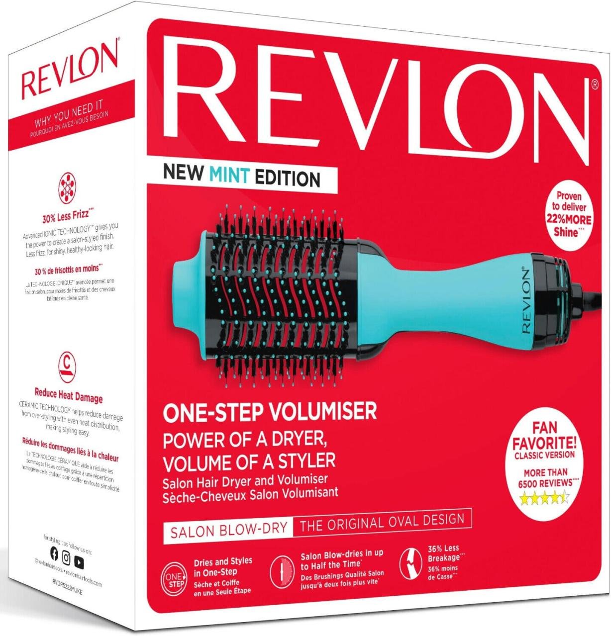 Revlon RVDR5222MUKE Profiwarmluftbürste Salon One-Step, mint
