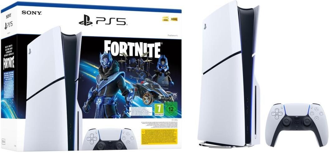 Sony Playstation 5 Slim Disc-Edition Fortnite Cobalt Star Bundle, weiß
