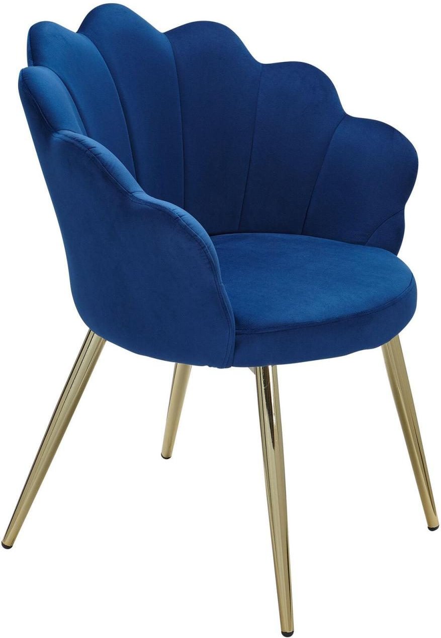 WOHNLING Esszimmerstuhl WL6.285 Tulpe Samt blau