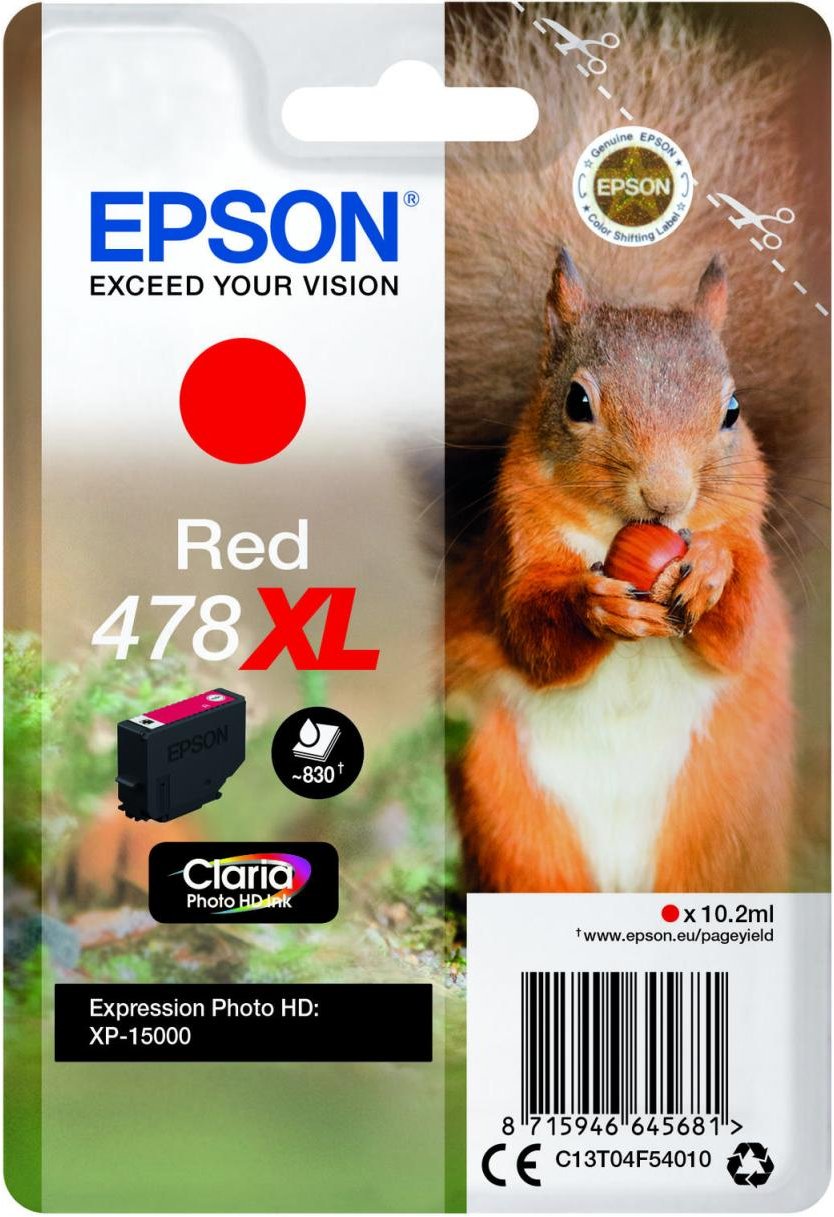 Epson Original 478XL Eichhörnchen Druckerpatrone rot 10,2 ml (C13T04F54010)