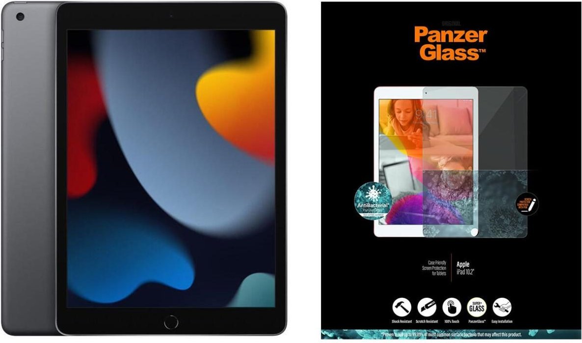 Apple iPad 9. Generation 25,9cm (10,2") 64GB space grau + PanzerGlass Displayschutz