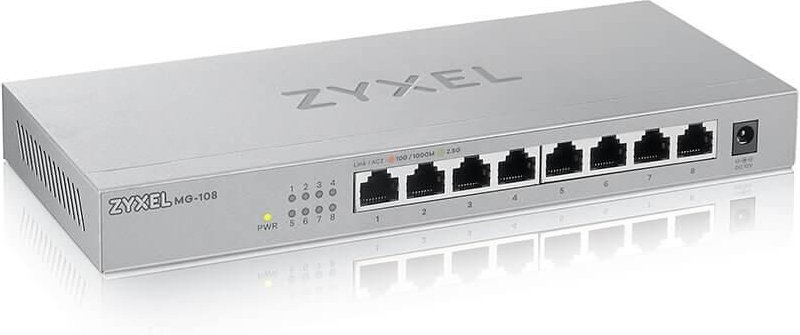 Zyxel Switch 8-Port Gigabit Ethernet lüfterlos unmanaged (MG-108-ZZ0101F)