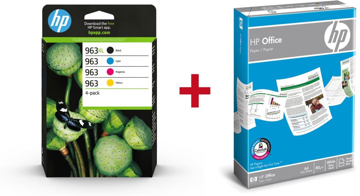 Thumbnail - Druckerpatronen Bundle mit HP Original 963XL Multipack + 500 Blatt HP Kopierpapier