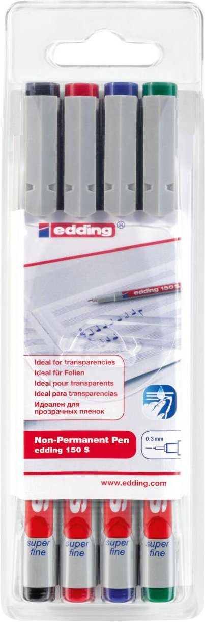 edding 150 S non-permanent Folienstifte-Set 0.3 mm Mehrfarbig