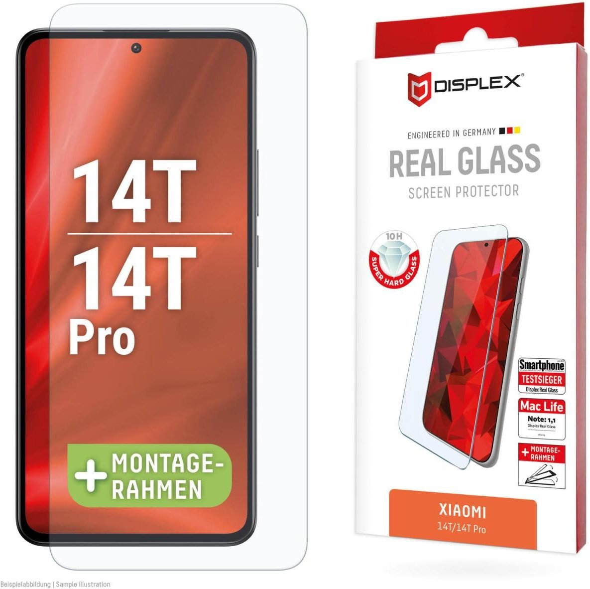 Thumbnail - DISPLEX Real Schutzglass für Xiaomi 14T, 14T Pro