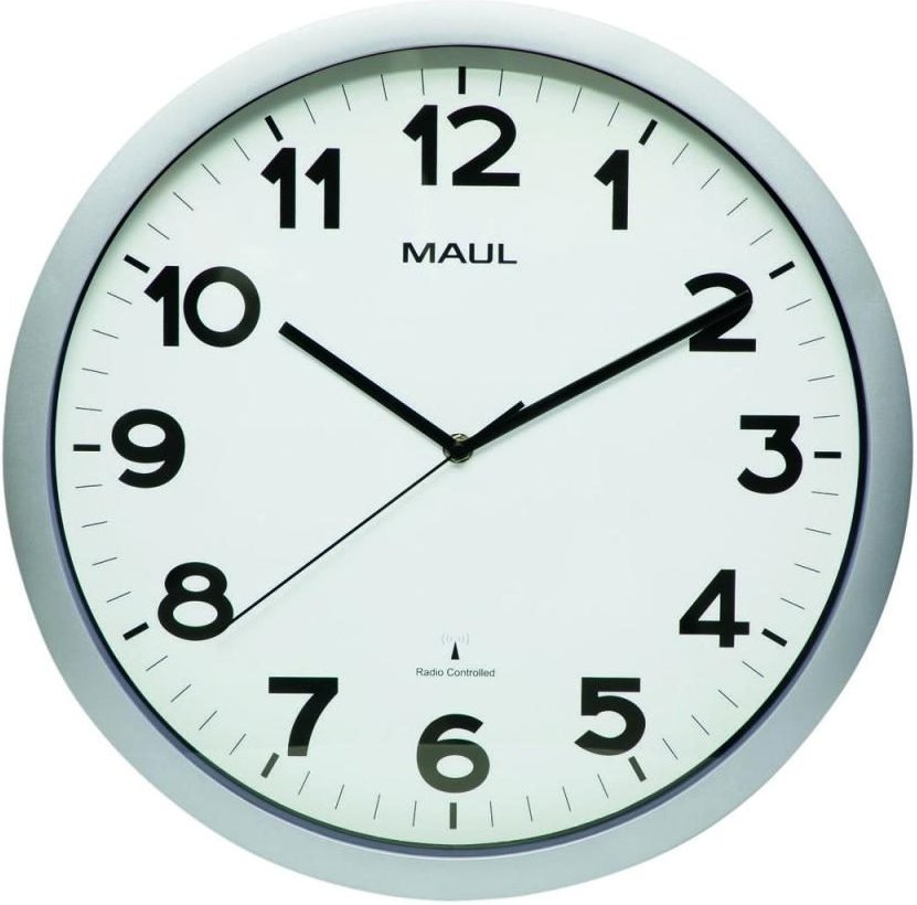 MAUL Funkwanduhr MAULstep silber