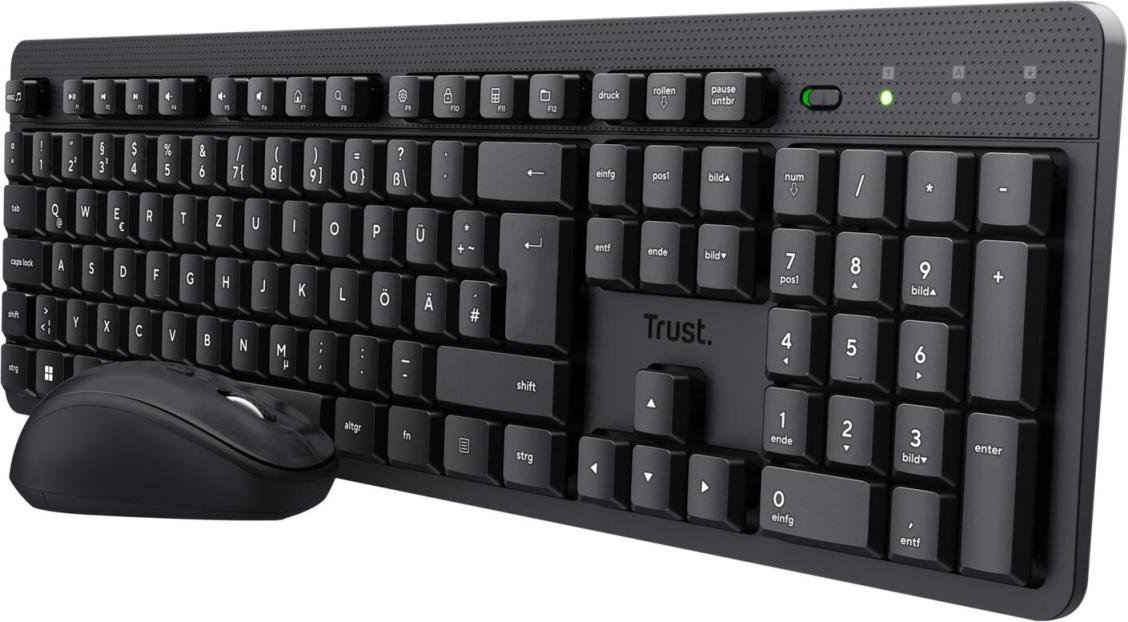 Trust TKM-360 Stilles kabelloses Tastatur-Maus-Set - Schwarz DE