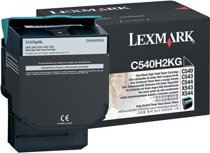X544dn/dtn/dw/n, X546dtn, X548de/dte Lexmark Original Toner Standard Variante - C54x schwarz 2.500 Seiten (C540H2KG)