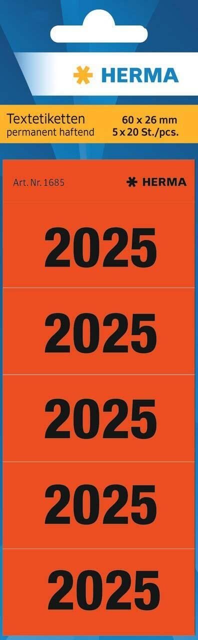 100 HERMA Inhaltsschilder 2025 rot