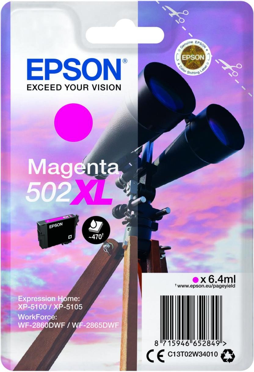 Epson Original 502XL Fernglas Druckerpatrone - magenta (C13T02W34010)