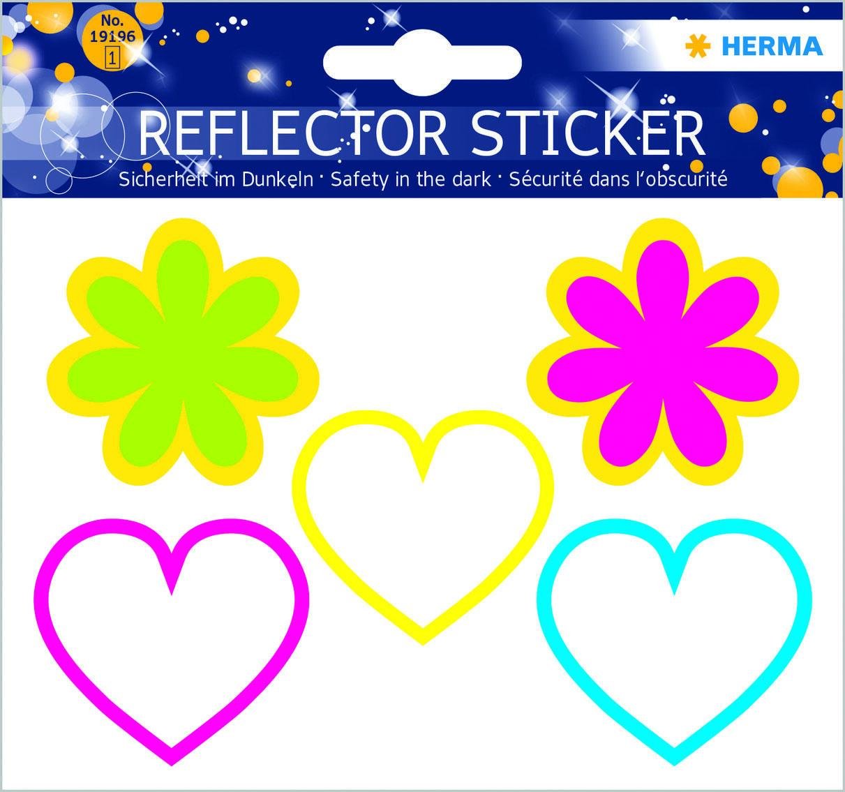 HERMA reflektierende Aufkleber Blumen und Herzen
