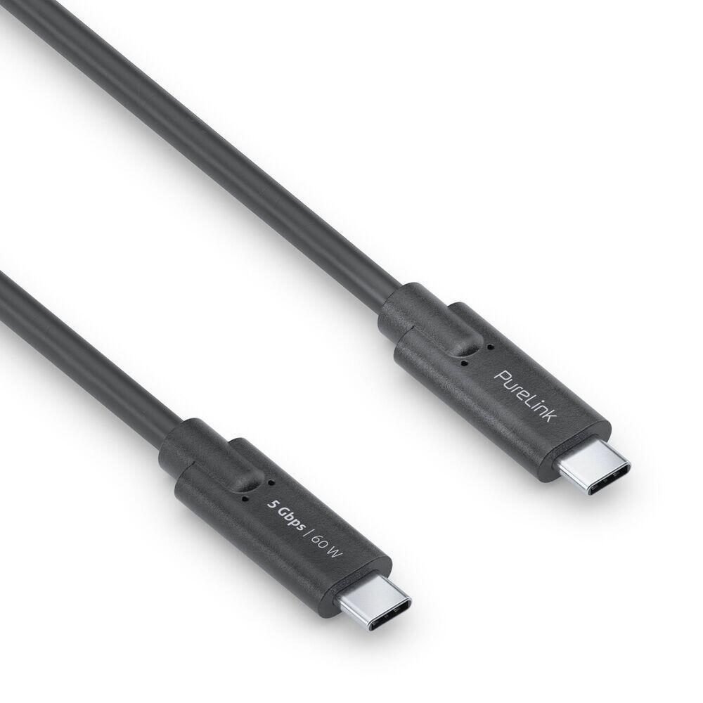 Thumbnail - PureLink USB-C auf USB-C Kabel - 3.1 Gen 1, 3A/5V/60W, 5G, DP Alt Mode - iSerie - schwarz - 2,00m