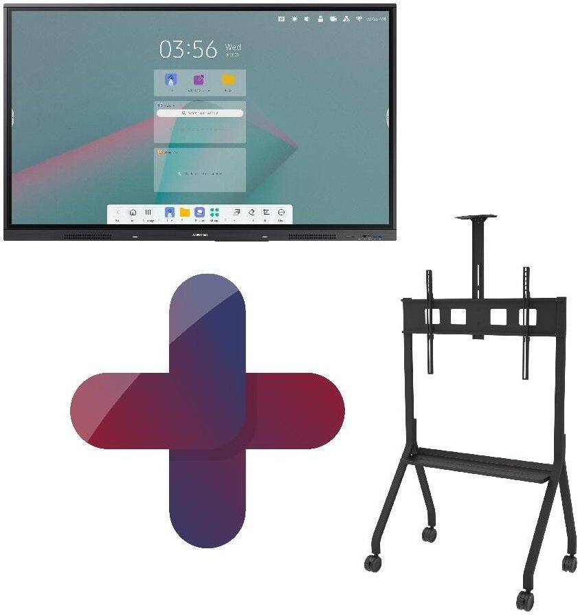 Samsung Flip WA75C Smart Signage Touch Display 189 cm 75 Zoll +Peerless-AV Paramount PR565 mobiler Rollwagen