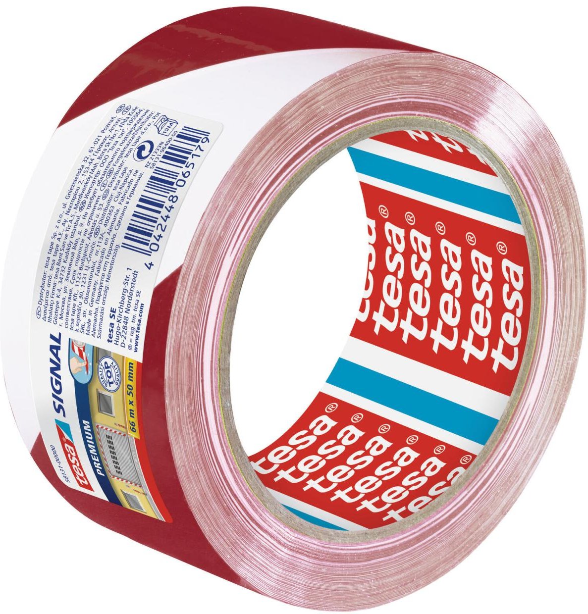 Thumbnail - tesa Warnklebeband 50 mm x 66 m rot/weiß