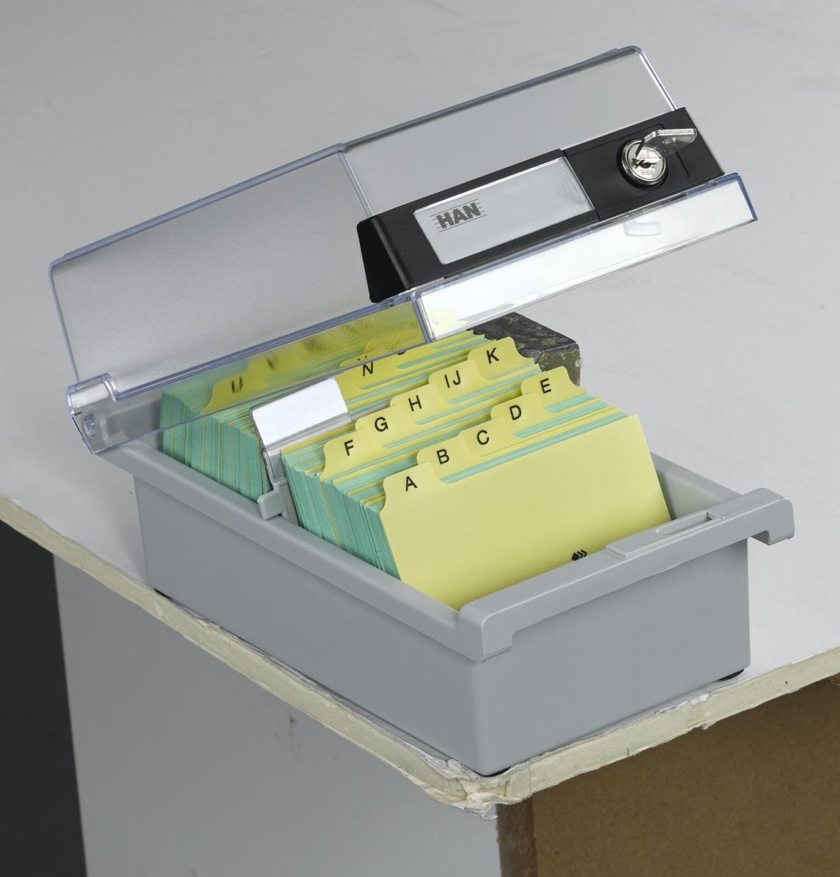 HAN Karteikasten A7 für 800 Karteikarten lichtgrau