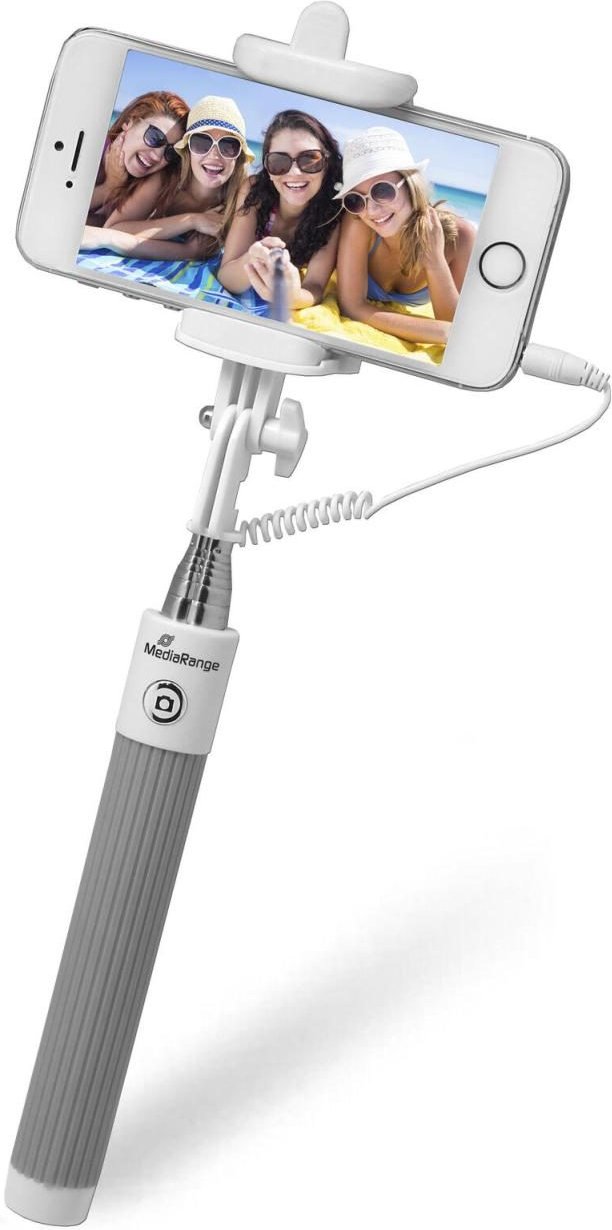 Thumbnail - MediaRange Selfie Stick weiß/grau