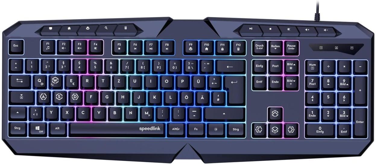 Speedlink LUDICIUM RGB Rainbow Gaming Tastatur, schwarz - DE Layout