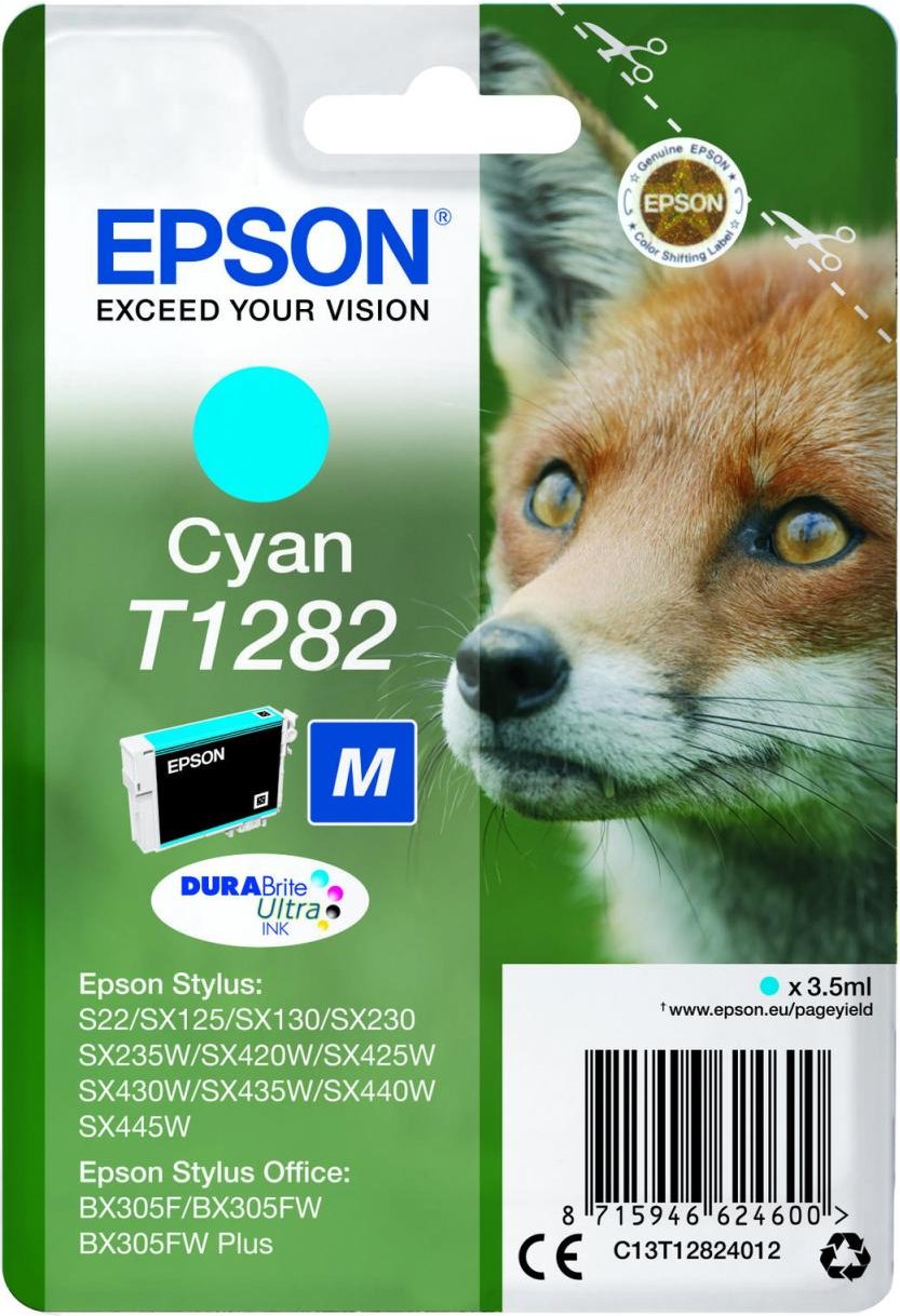 Epson Original T1282 Fuchs Druckerpatrone cyan 3,5ml (C13T12824012)
