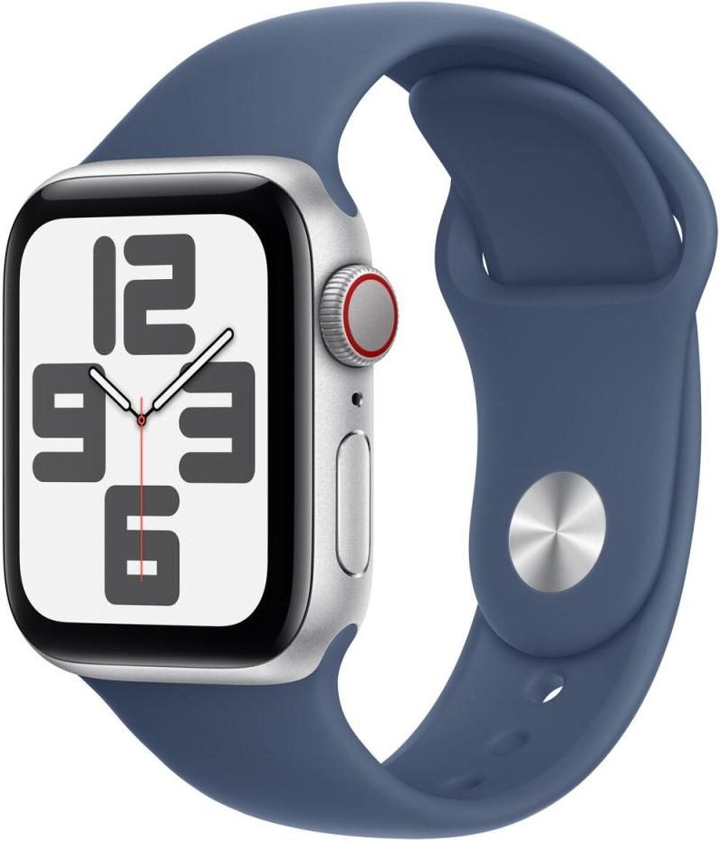 Apple Watch SE (GPS + Cellular) 40mm Aluminiumgehäuse silber, Sportarmband denim (M/L)
