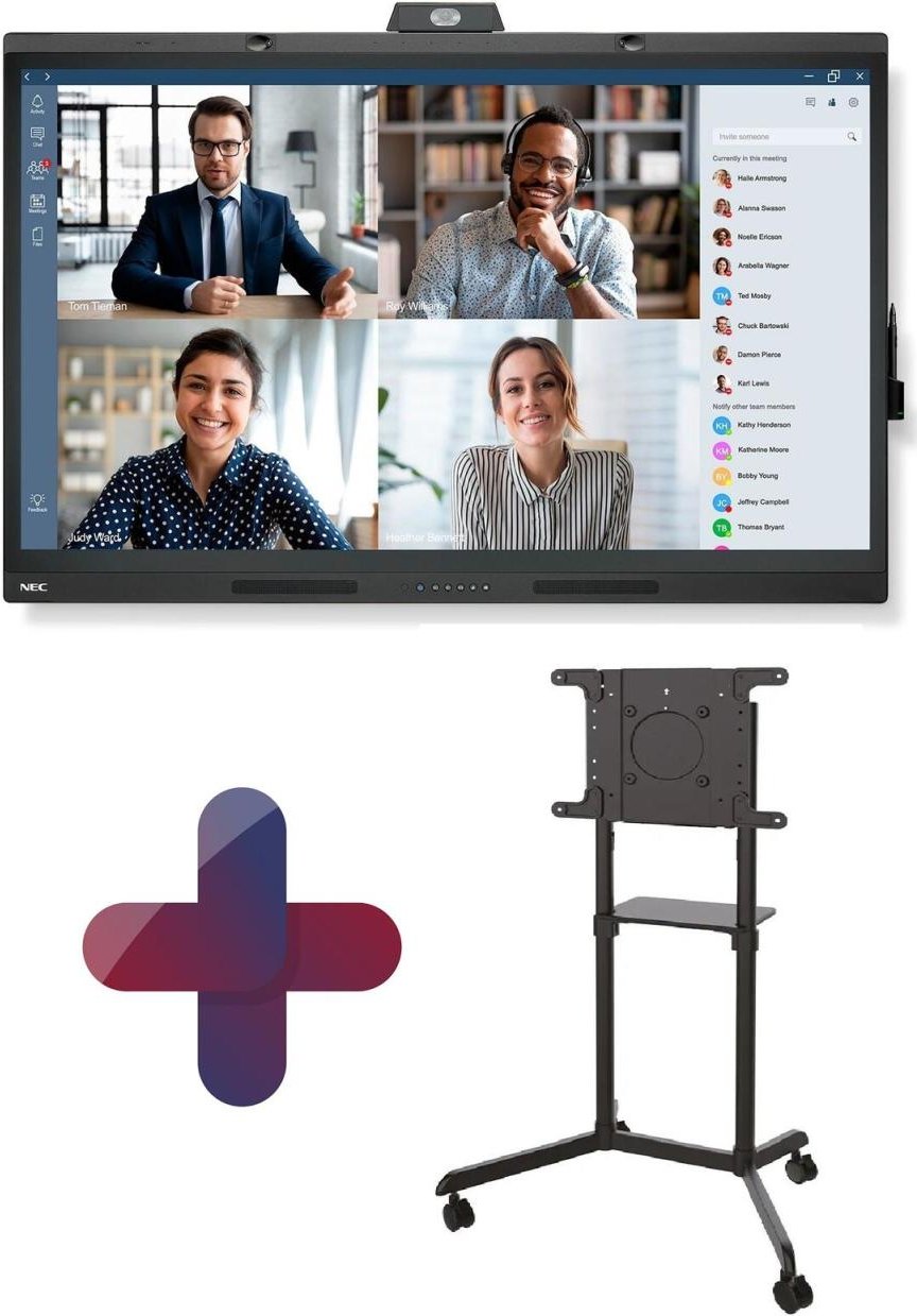 NEC MultiSync WD551 Windows Collaboration Display 138,8 cm 55 Zoll inkl. Neomounts NS-M1250BLACK Rollwagen