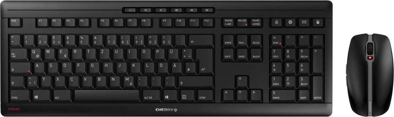 CHERRY Stream Desktop Tastatur- und Maus Set schwarz kabellos