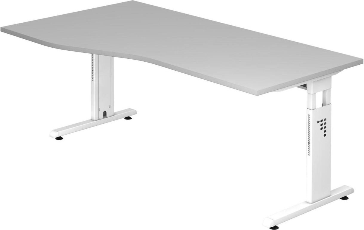 HAMMERBACHER VOS18/5/W höhenverstellbarer Schreibtisch 65 - 85 cm lichtgrau / weiß