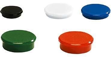 Magnete Ø 2,4 x 0,63 je 2x schwarz, weiß, blau, rot, grün