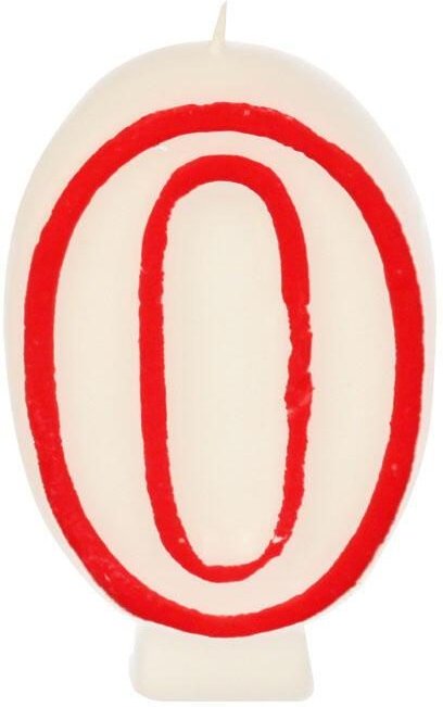 PAPSTAR 0 Zahlenkerzen 7.3 cm weiß, rot