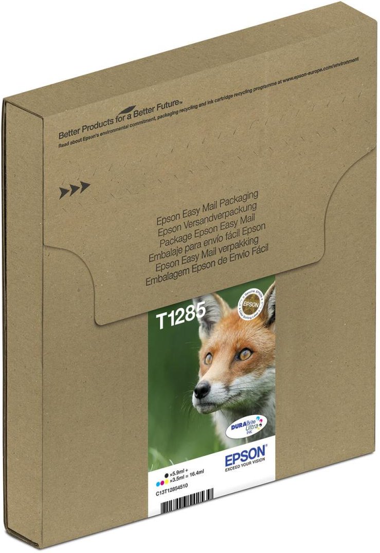 Epson Original Easy Mail Packing T1285 Fuchs Druckerpatronen 4er Multipack BK/C/M/Y (C13T12854511)
