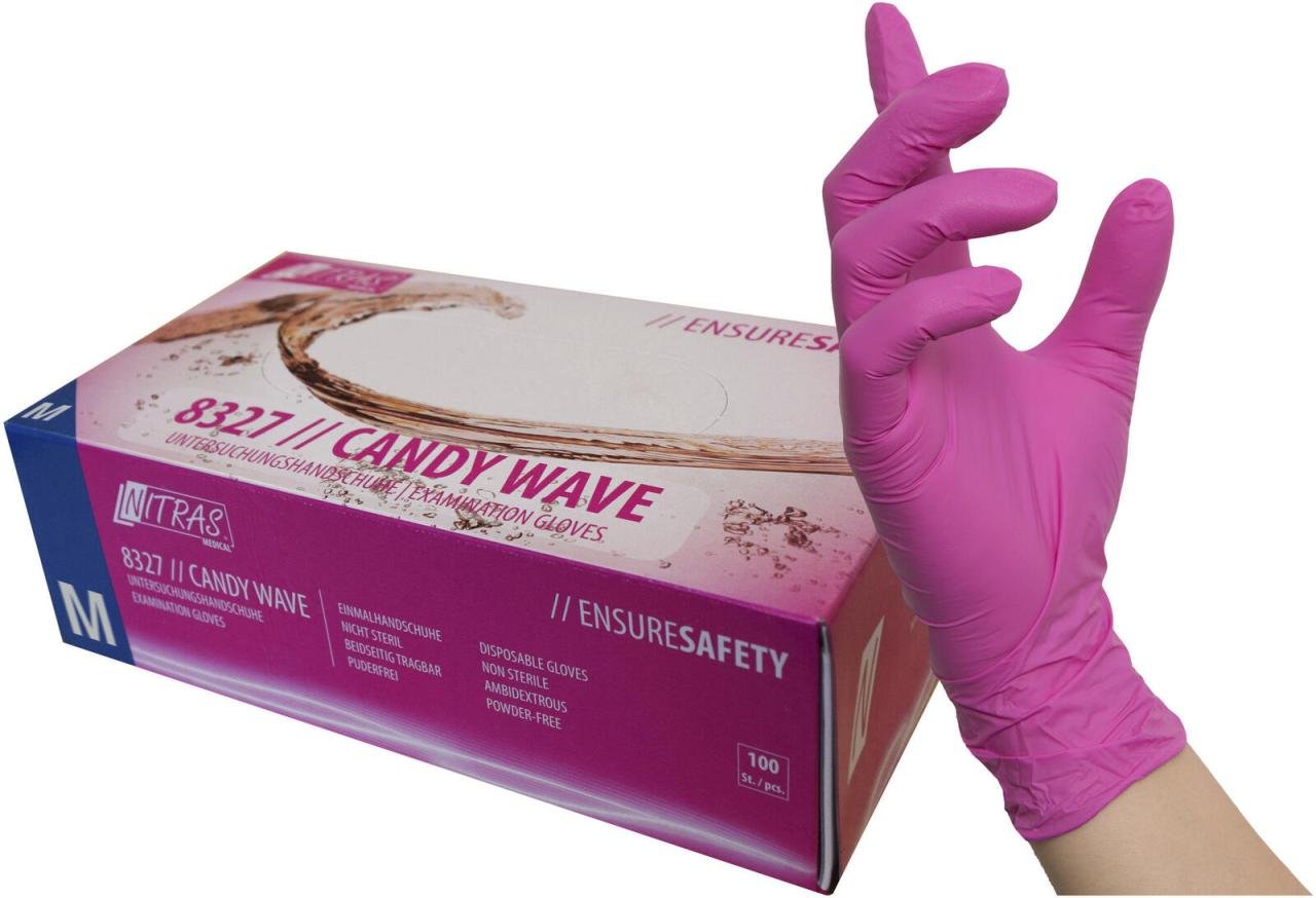 Thumbnail - NITRAS® Einmalhandschuhe CANDY WAVE M pink
