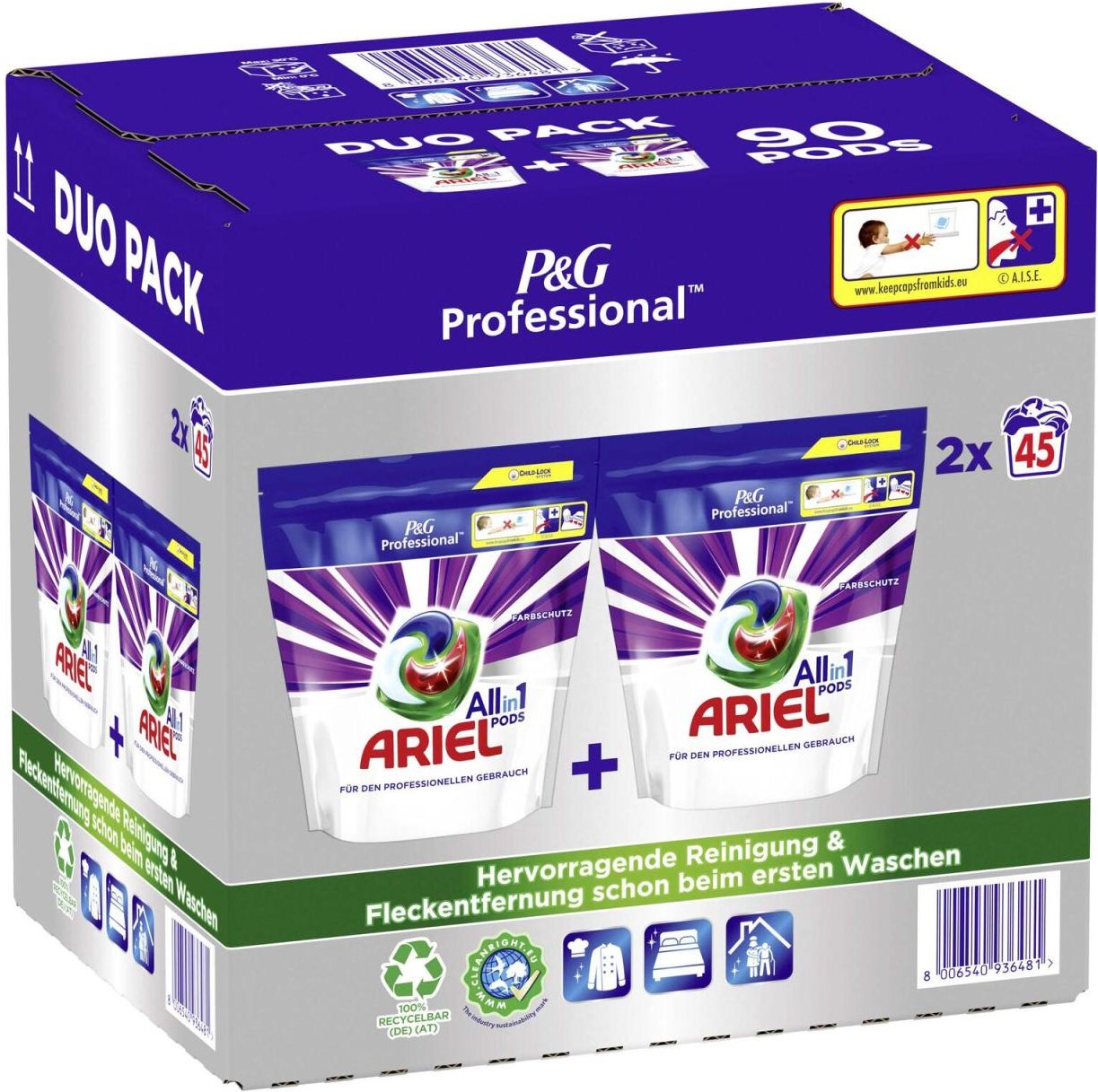 ARIEL Professional Waschmittel All-in-1 Color 2x45 St.